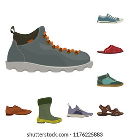 Isolated object of man and foot logo. Set of man and wear vector icon for stock.