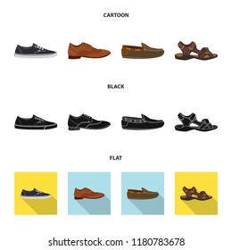 Isolated object of man and foot logo. Collection of man and wear stock symbol for web.