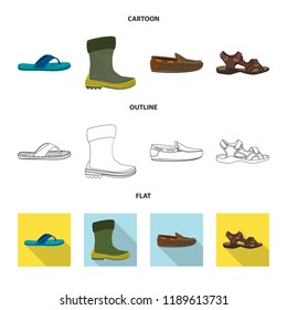 Isolated object of man and foot logo. Collection of man and wear stock symbol for web.