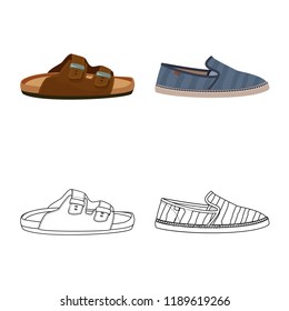 Isolated object of man and foot logo. Collection of man and wear stock symbol for web.