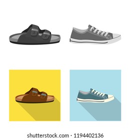 Isolated object of man and foot logo. Collection of man and wear vector icon for stock.
