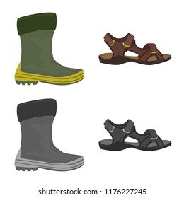 Isolated object of man and foot sign. Set of man and wear stock symbol for web.