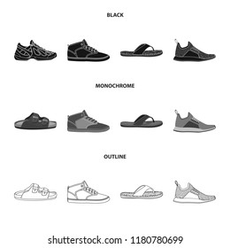 Isolated object of man and foot sign. Collection of man and wear stock symbol for web.
