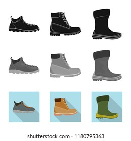 Isolated object of man and foot sign. Collection of man and wear vector icon for stock.