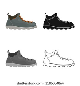 Isolated object of man and foot sign. Set of man and wear vector icon for stock.