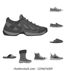 Isolated object of man and foot sign. Collection of man and wear stock symbol for web.