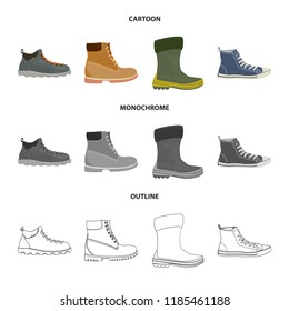 Isolated object of man and foot symbol. Set of man and wear vector icon for stock.
