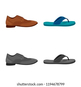 Isolated object of man and foot symbol. Collection of man and wear vector icon for stock.
