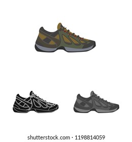 Isolated object of man and foot symbol. Set of man and wear vector icon for stock.
