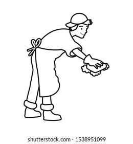 Isolated object of man and wash sign. Web element of man and auto vector icon for stock.