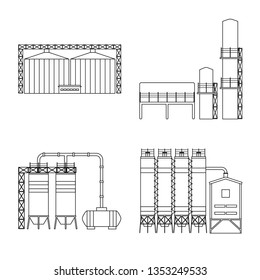 Isolated object of manufacturing and company icon. Collection of manufacturing and structure stock vector illustration.