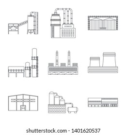 Isolated object of manufacturing and company sign. Collection of manufacturing and structure stock symbol for web.