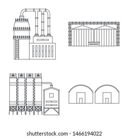 Isolated object of manufacturing and company sign. Collection of manufacturing and structure stock vector illustration.