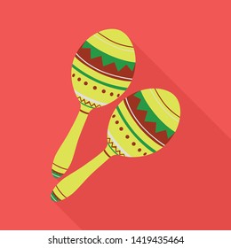 Isolated object of maraca and instrument  icon. Set of maraca and mexican    stock vector illustration.
