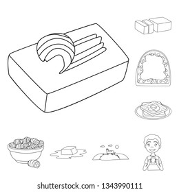 Isolated object of margarine and cholesterol icon. Collection of margarine and ingredient stock vector illustration.