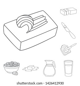 Isolated object of margarine and cholesterol logo. Set of margarine and ingredient vector icon for stock.