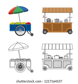 Isolated object of market and exterior icon. Set of market and food stock symbol for web.