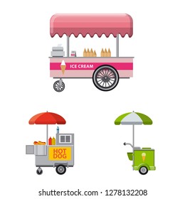 Isolated object of market and exterior icon. Collection of market and food stock vector illustration.