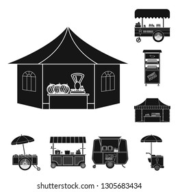 Isolated object of market and exterior icon. Set of market and food stock vector illustration.
