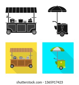 Isolated object of market and exterior icon. Collection of market and food vector icon for stock.