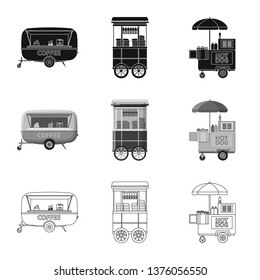 Isolated object of market and exterior icon. Set of market and food vector icon for stock.