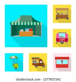 Isolated object of market and exterior icon. Set of market and food stock symbol for web.