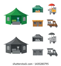 Isolated object of market and exterior icon. Set of market and food stock symbol for web.