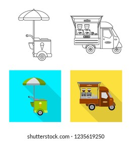 Isolated object of market and exterior logo. Collection of market and food stock vector illustration.