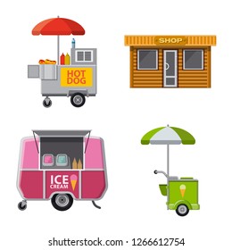 Isolated object of market and exterior sign. Set of market and food vector icon for stock.