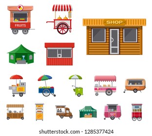 Isolated object of market and exterior sign. Set of market and food stock symbol for web.