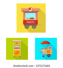 Isolated object of market and exterior sign. Set of market and food vector icon for stock.