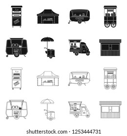 Isolated object of market and exterior symbol. Collection of market and food stock symbol for web.