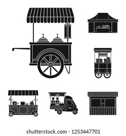 Isolated object of market and exterior symbol. Collection of market and food stock symbol for web.