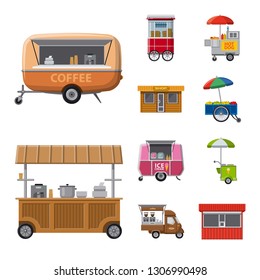 Isolated object of market and exterior symbol. Collection of market and food stock vector illustration.