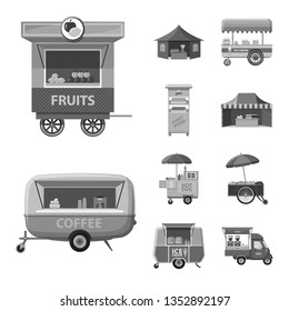Isolated object of market and exterior symbol. Collection of market and food stock symbol for web.
