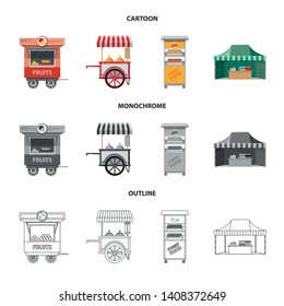 Isolated object of market and exterior symbol. Collection of market and food vector icon for stock.