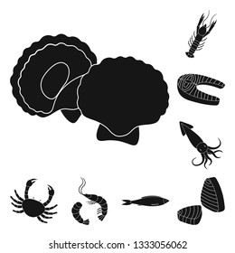 Isolated object of market and marine  icon. Collection of market and sea stock vector illustration.