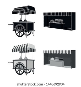 Isolated object of marketing and tent icon. Set of marketing and outdoor stock vector illustration.