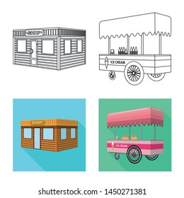 Isolated object of marketing and tent logo. Set of marketing and outdoor stock vector illustration.