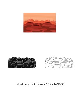 Isolated object of mars and planet sign. Collection of mars and surface stock symbol for web.