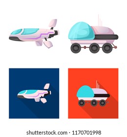 Isolated object of mars and space icon. Collection of mars and planet stock vector illustration.