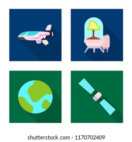 Isolated object of mars and space icon. Set of mars and planet vector icon for stock.