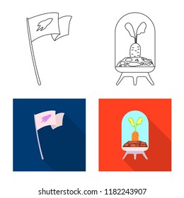 Isolated object of mars and space icon. Collection of mars and planet stock symbol for web.