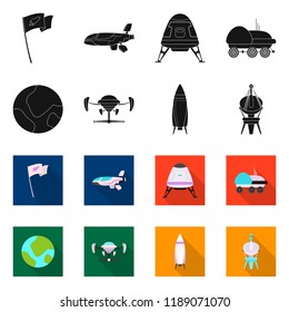 Isolated object of mars and space icon. Set of mars and planet vector icon for stock.