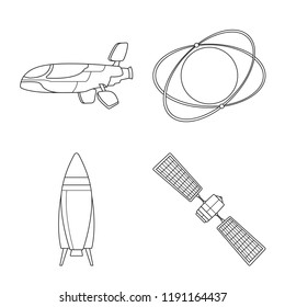 Isolated object of mars and space icon. Set of mars and planet stock symbol for web.