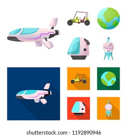 Isolated object of mars and space icon. Set of mars and planet vector icon for stock.