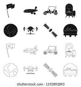 Isolated object of mars and space icon. Set of mars and planet stock symbol for web.