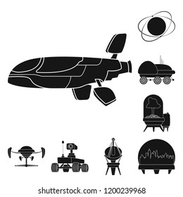Isolated object of mars and space icon. Collection of mars and planet stock vector illustration.