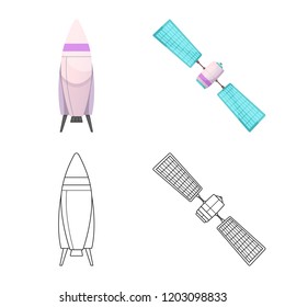 Isolated object of mars and space icon. Collection of mars and planet stock symbol for web.