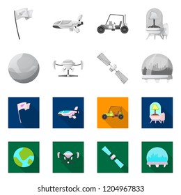 Isolated object of mars and space icon. Collection of mars and planet stock vector illustration.